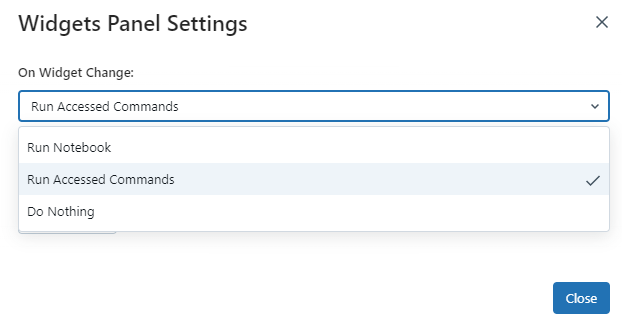 Configuring Databricks widgets panel settings