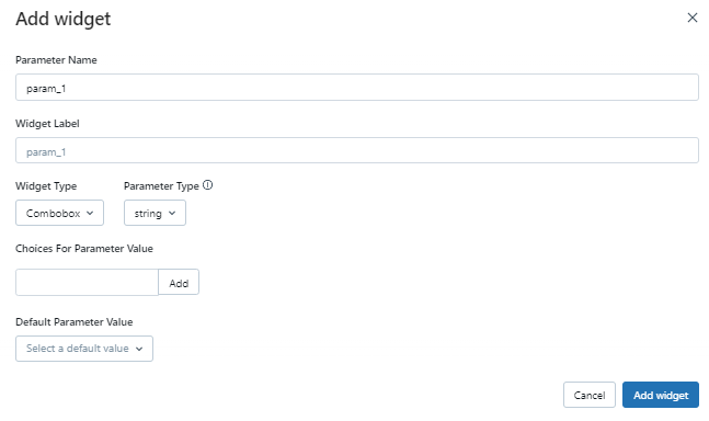 Filling Databricks widgets details