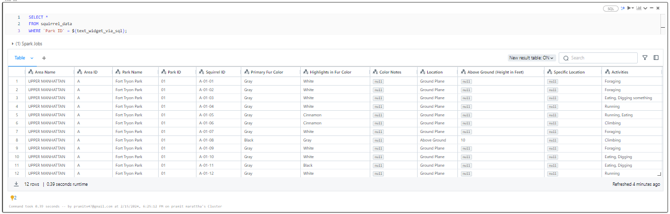 Fetching Databricks widgets value in SQL