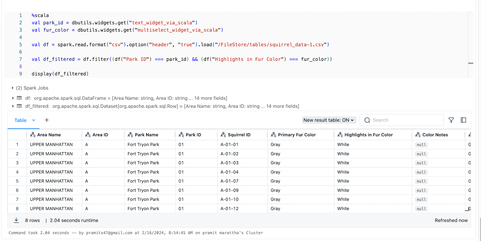 Fetching Databricks widgets value in Scala