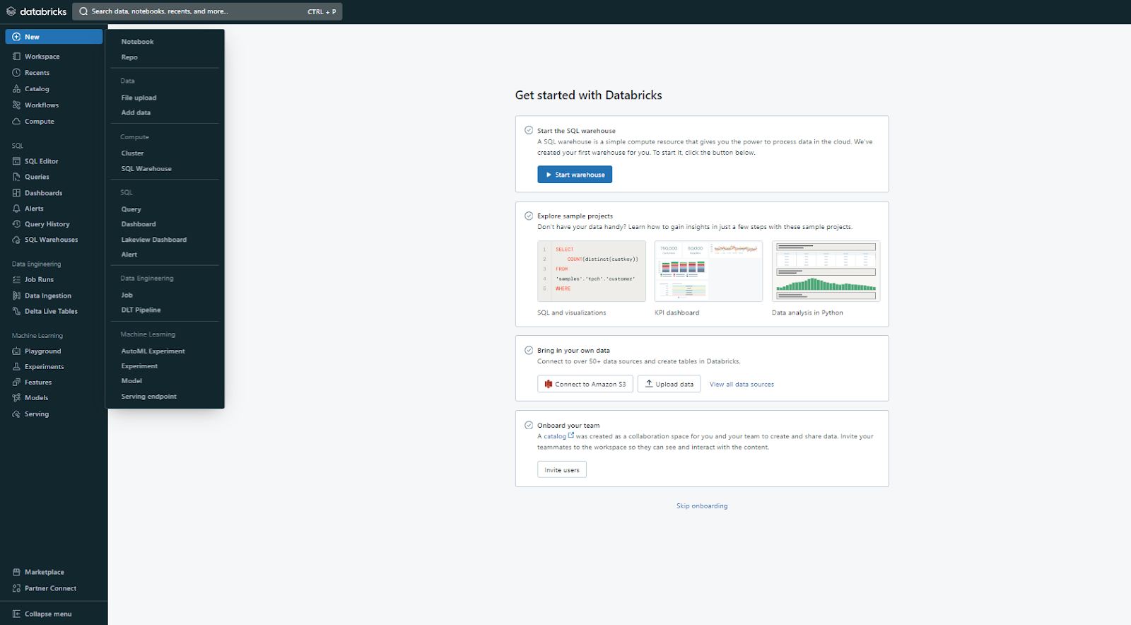 Databricks Workspace Objects and Features