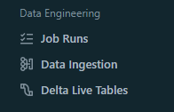 Navigation sidebar SQL task group - Databricks workspace