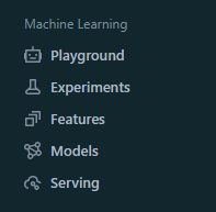 Navigation sidebar Machine learning task group - Databricks workspace