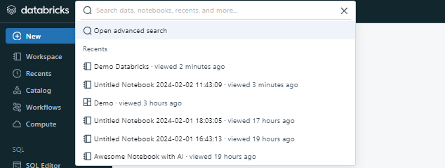 Searching Across the Databricks Workspace