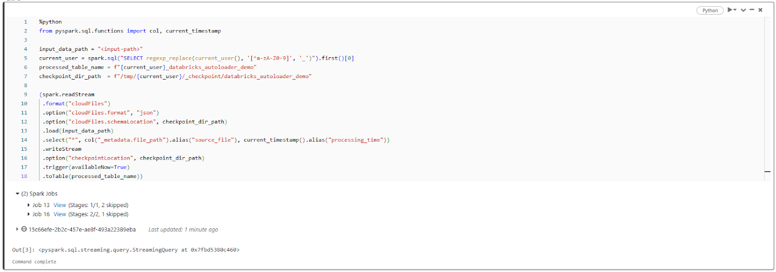 Configure Databricks Autoloader to Ingest JSON to a Delta Table