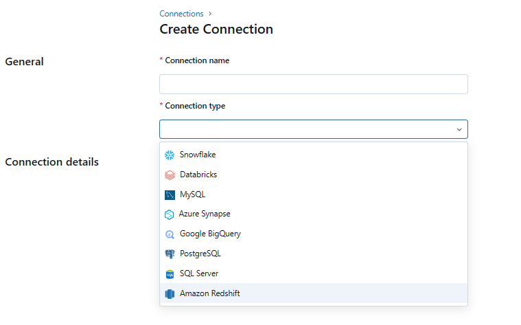 Select the connection type as Snowflake - Databricks Lakehouse Federation