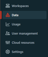 Navigating to “Data” Option - Databricks Unity Catalog