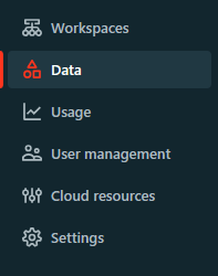 Navigating to Databricks console and navigate to the Data option - Databricks Unity Catalog
