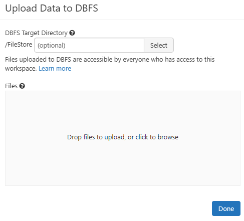 Uploading files to DBFS - Databricks CREATE TABLE