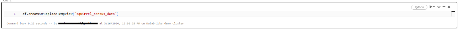 Creating a temporary view from the DataFrame - Databricks CREATE TABLE