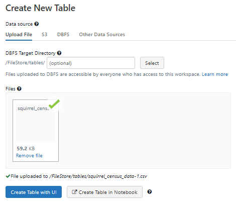Creating new Databricks table using UI - Databricks CREATE TABLE