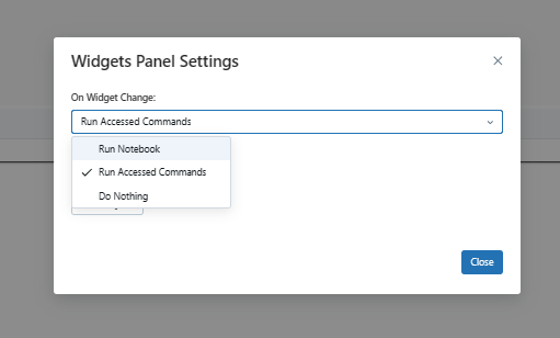 Configuring Databricks widgets panel settings