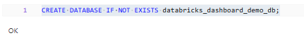Creating ‘Databricks dashboard demo’ database
