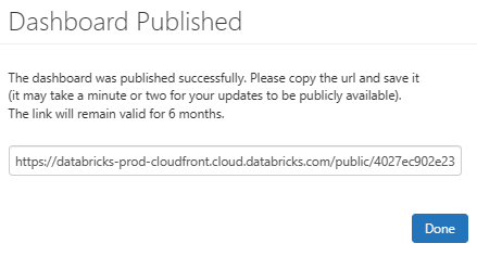 Publishing Databricks Dashboard
