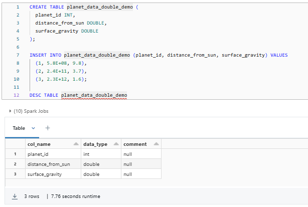 DOUBLE Approximate Numeric - Databricks Data Types