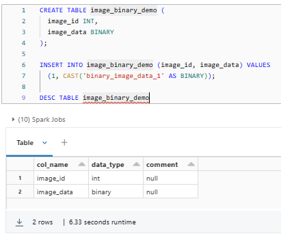 BINARY - Databricks Data Types