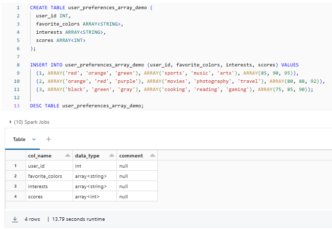 Complex Array - Databricks Data Types