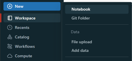 Creating a new notebook - Databricks Materialized Views