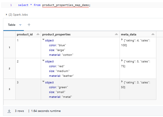 Complex MAP - Databricks Data Types