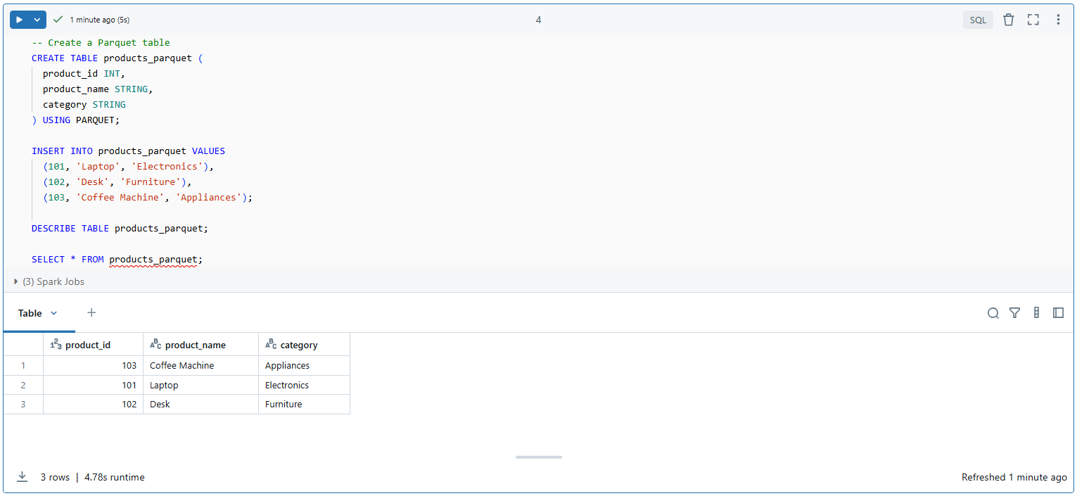 Creating Databricks Parquet Table - Databricks ADD COLUMN – Databricks ALTER TABLE ADD COLUMN – Databricks Add Column to Table – Databricks Notebooks – Databricks Clusters – Databricks Table – Databricks Delta Table – Delta Live Tables Databricks – Databricks CREATE TABLE – Databricks External Table – Databricks Clone Table – Databricks Managed Table – Databricks SHOW TABLE – Databricks DROP TABLE – Databricks PySpark – Databricks spark sql