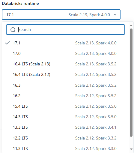 Picking a Databricks Runtime Version - Databricks Runtime - Databricks Runtime Versions - Databricks Clusters - Apache Spark Version - Apache Spark Picking a Databricks Runtime Version