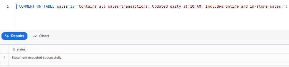 Adding a Comment to a Table Using Snowflake COMMENT