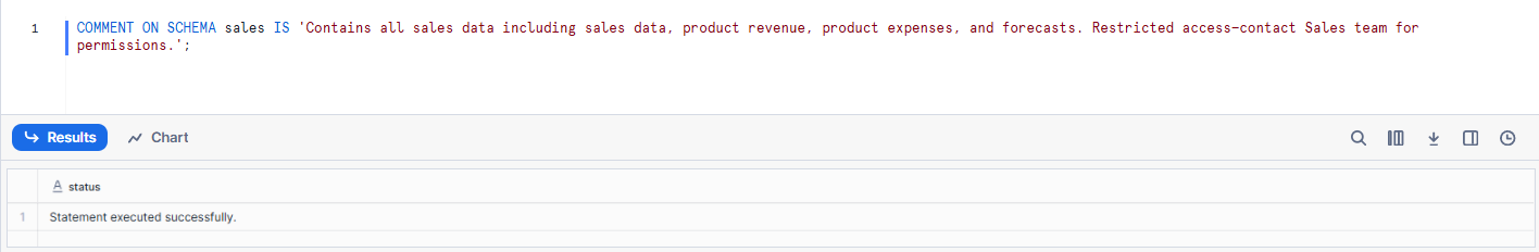Adding a Comment to a Schema Using Snowflake COMMENT