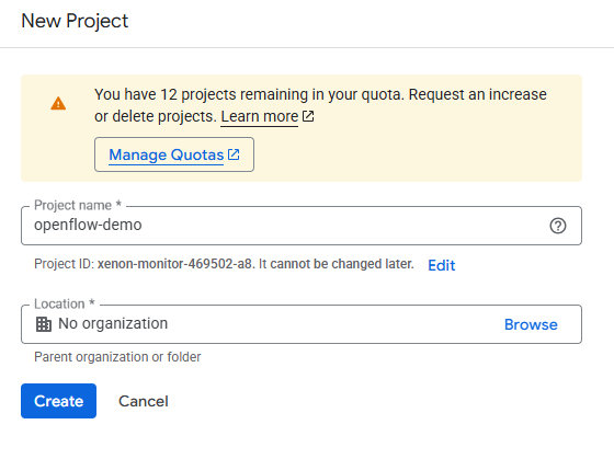 Creating new Google Cloud Project - Openflow - Snowflake Openflow - ETL - Extract Transform Load - ETL Tools - Virtual Private Cloud - VPC - AWS VPC - AWS Virtual Private Cloud - VPC Mode - RBAC - Snowflake RBAC - CloudFormation - AWS CloudFormation - Apache NiFi - NiFi - NiFi Processors - Data Integration - Data Integration Tools - Snowflake Cortex - BYOC - Bring Your Own Cloud - Control Plane - Openflow Control Plane - Snowflake Connectors - OAuth2 Authentication - Data Plane - Control and Data Plane - Snowpark Container Services - Snowflake SPCS - Snowflake Integration - Snowflake Data Integration - Snowpipe - Snowflake Snowpipe - Google Drive Integration - Snowflake COPY - Snowflake Image Repository - Snowflake Openflow Connector - Openflow Deployment - Openflow agent - Snowflake Openflow Setup - Snowflake Openflow Tutorial