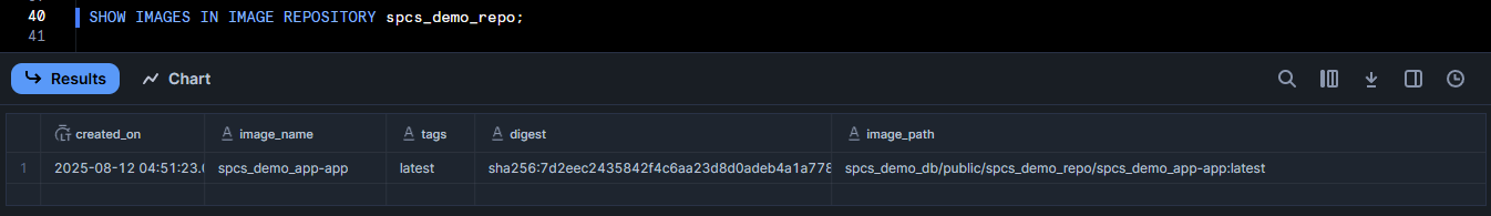 Listing images in spcs_demo_repo repository - Snowflake Snowpark Container Services - Snowflake SPCS - Snowflake Image Repository