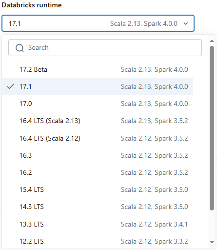 Picking a Databricks ML Runtime Version - Databricks Cluster