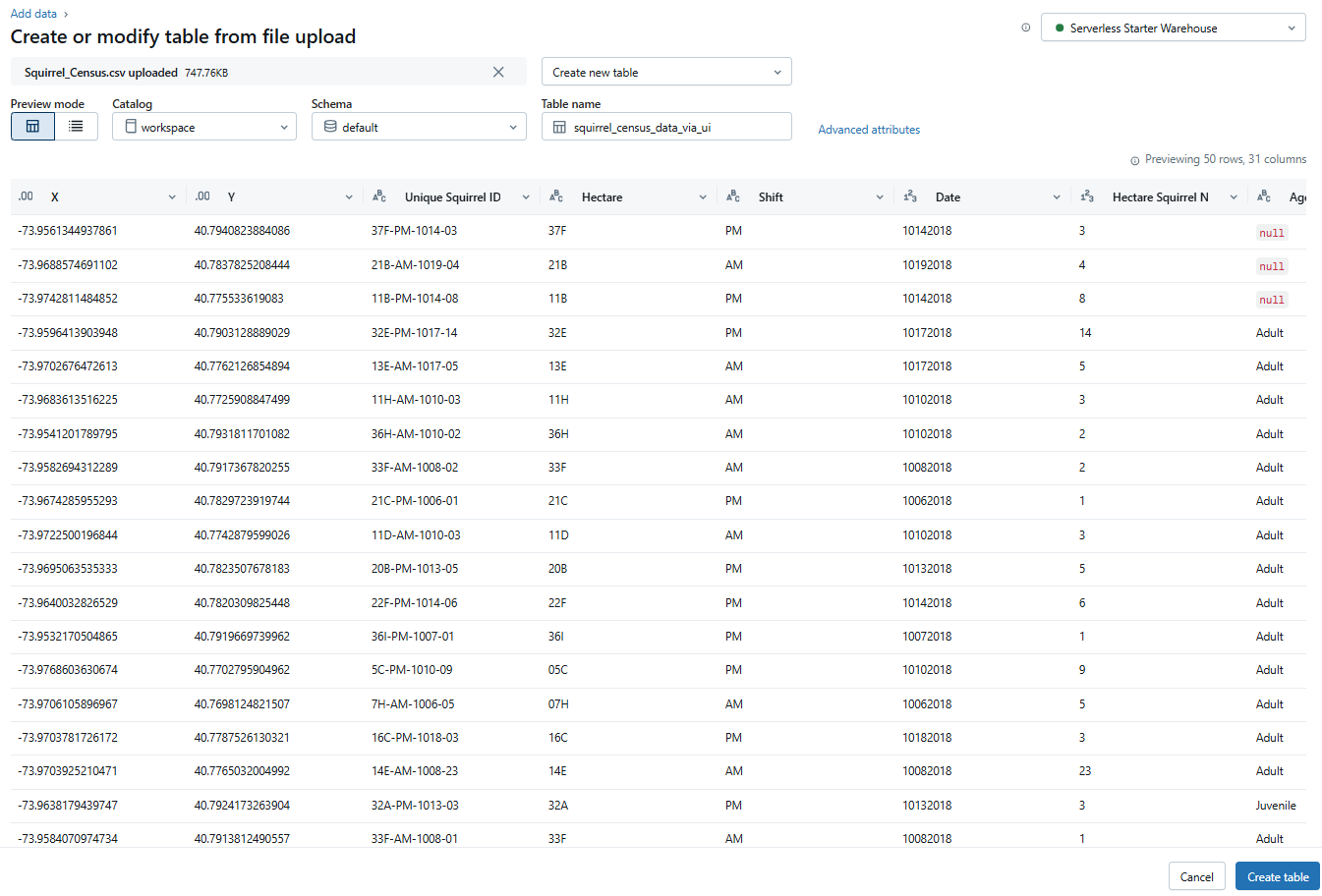 Creating new Databricks table using UI - Databricks CREATE TABLE